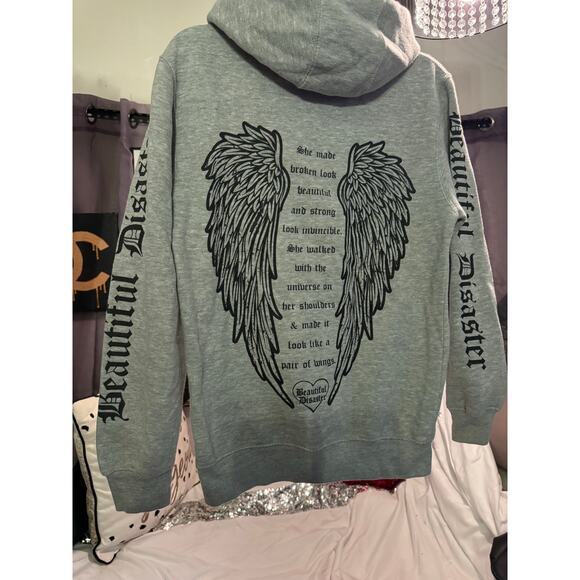 VS pink Full zip up hoodie hooded sweatshirt large vintage bling - Picture 7 of 9